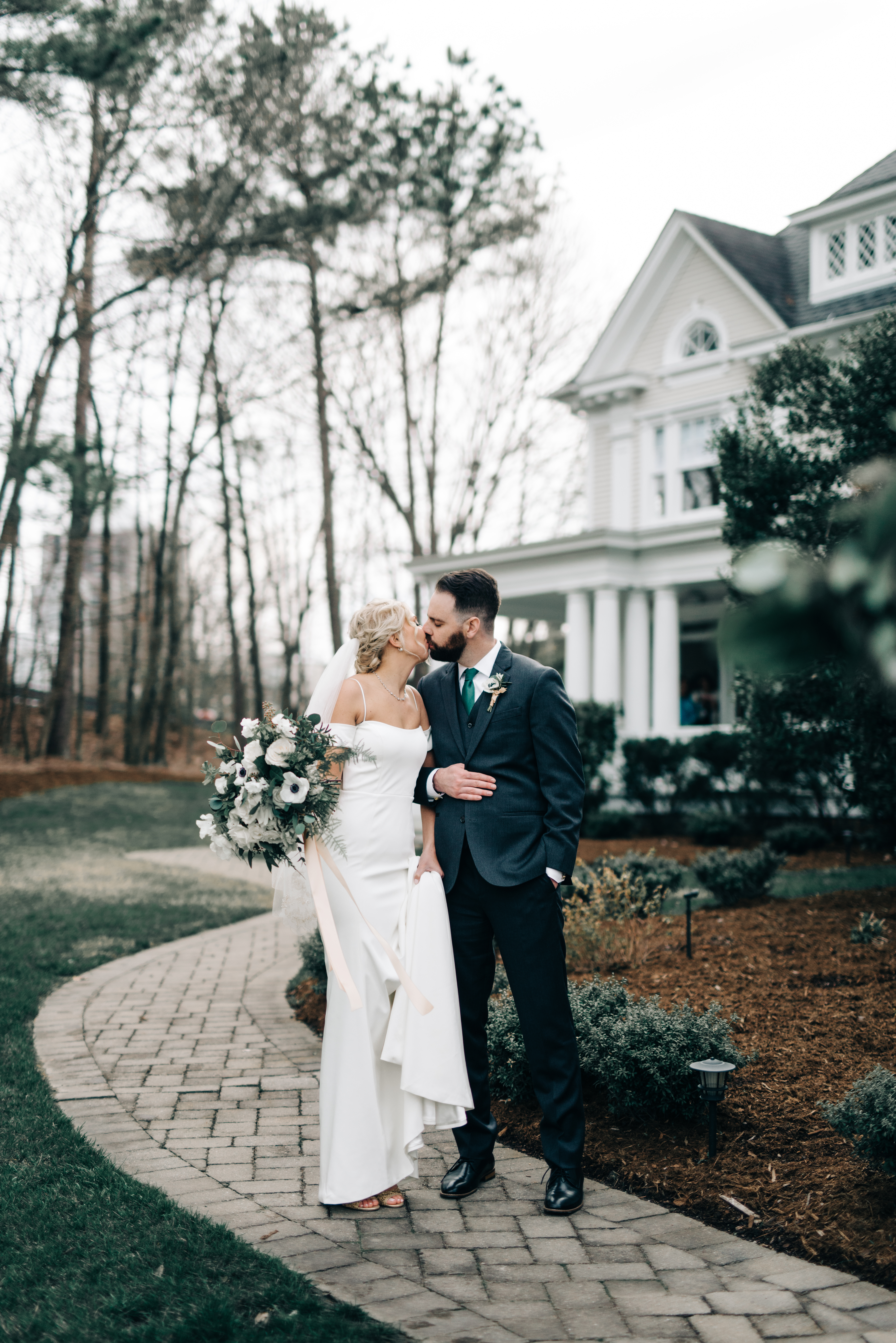 Emerald and gold wedding at McAlister-Leftwich House in Greensboro, NC.
