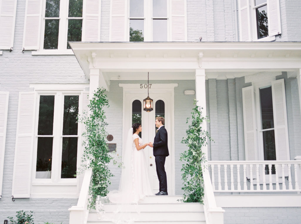 Ceremony on the porch at McAlister-Leftwich House
