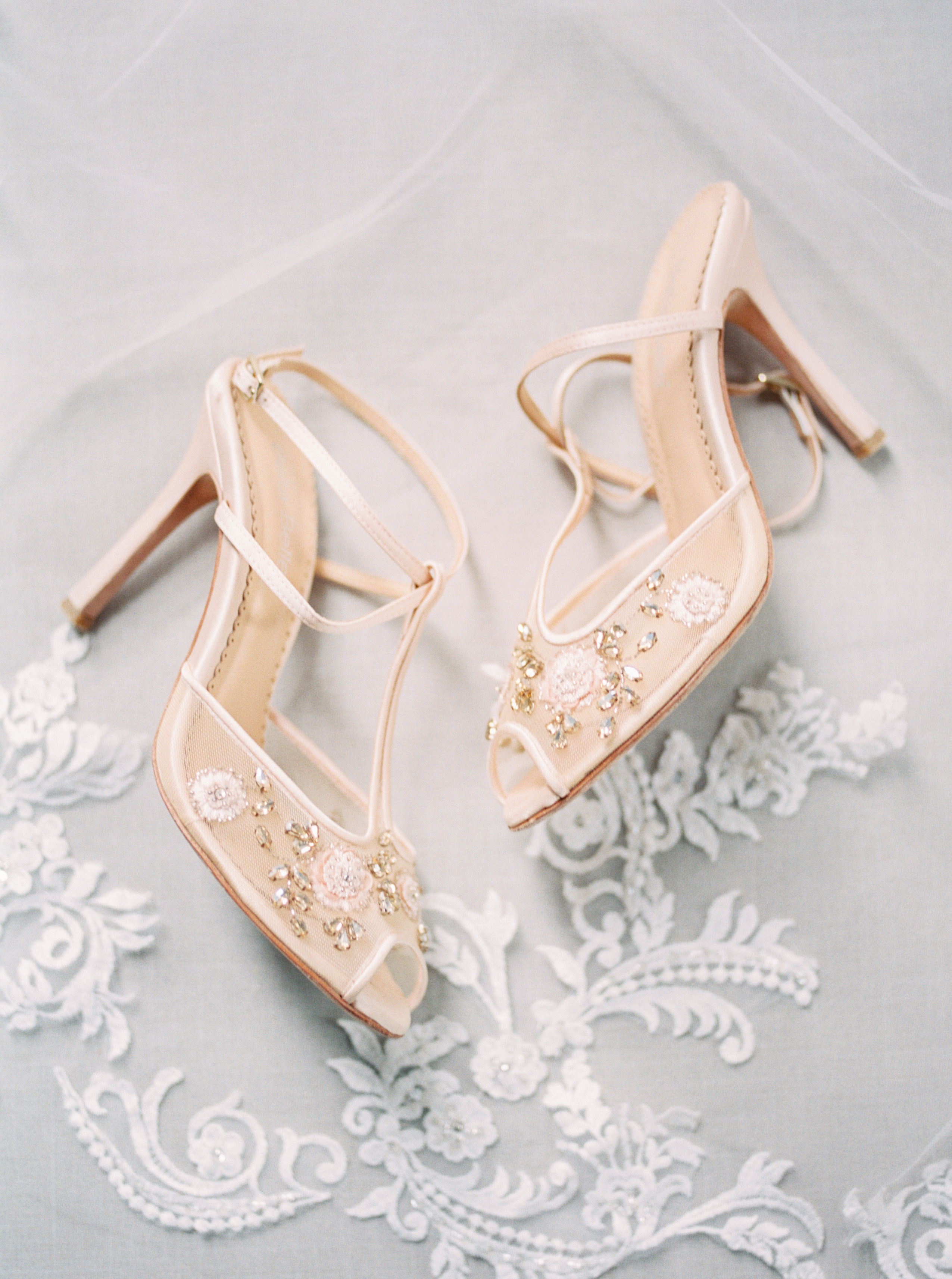 Heirloom bridal shoes at Greensboro, NC venue McAlister-Leftwich House