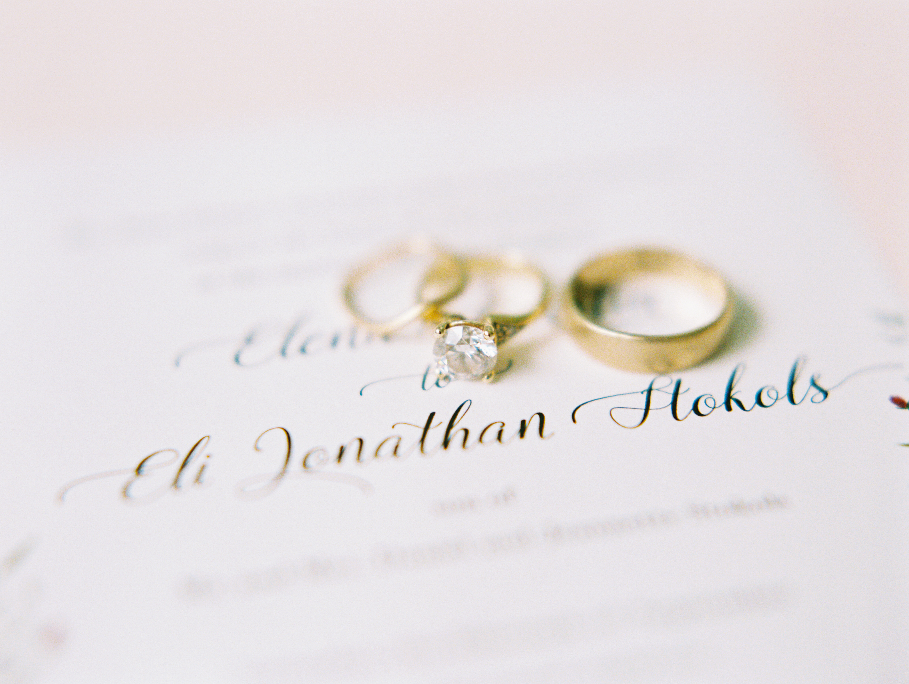 Gold ring set photographed by Ally & Bobby at McAlister-Leftwich House in Greensboro, NC
