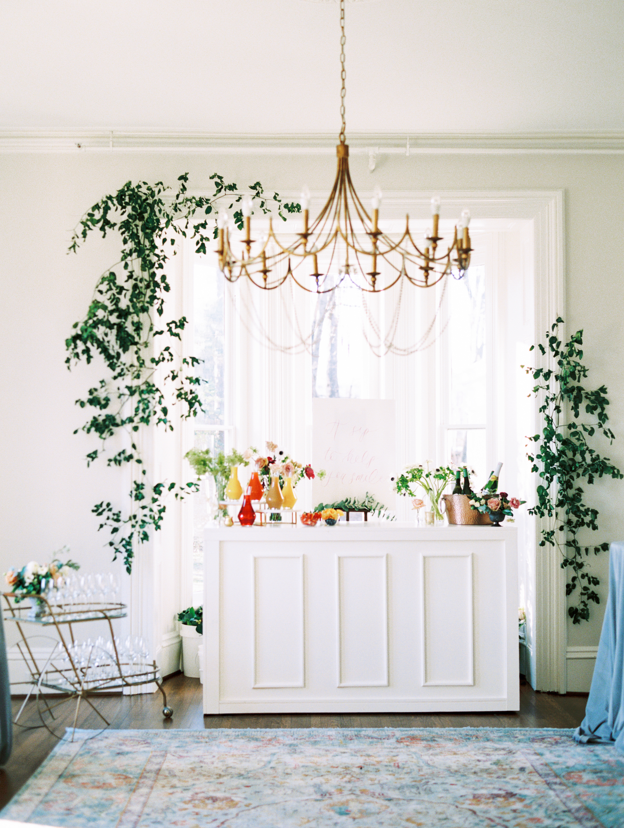 Mimosa bar inspiration at historic venue, McAlister-Leftwich House in North Carolina