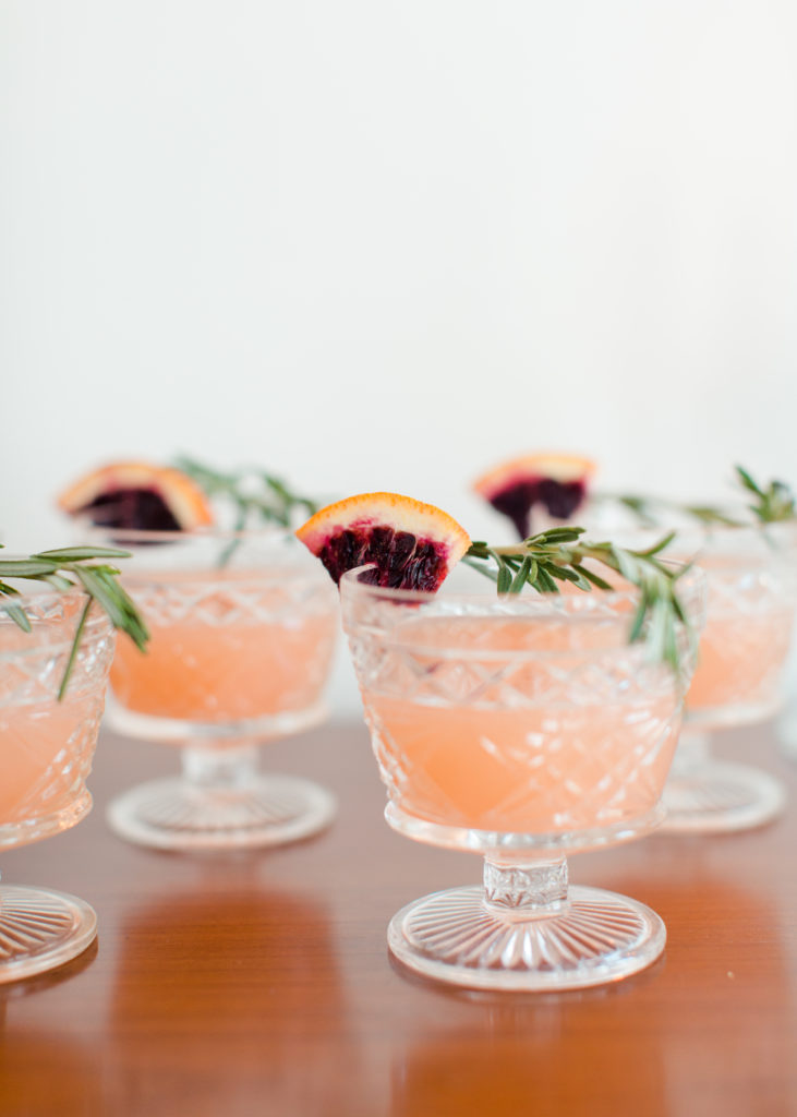 Recipe for a gin & grapefruit cocktail at NC wedding and event venue, the McAlister-Leftwich House