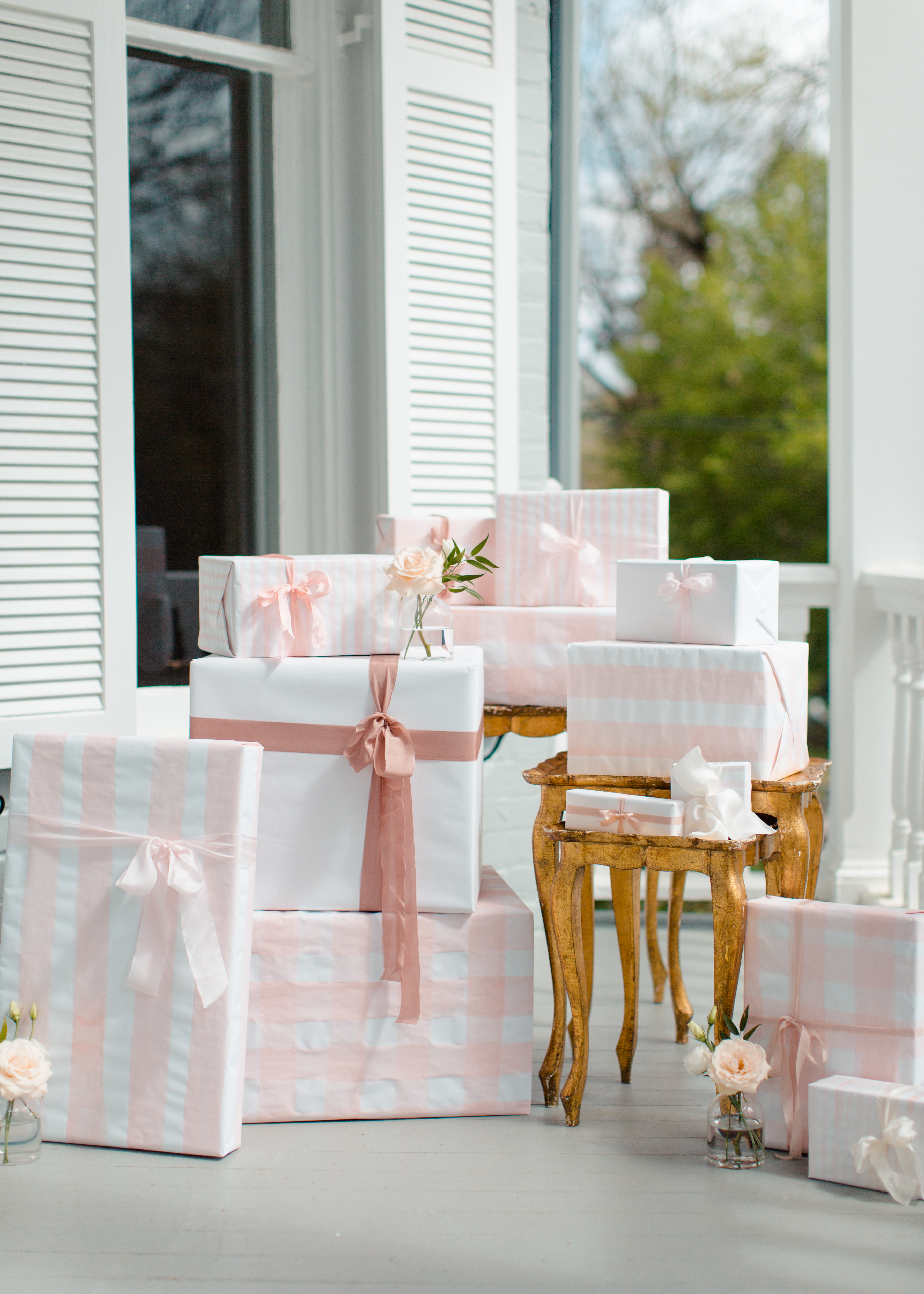 DIY Hand-Painted Wrapping Paper at historic venue McAlister-Leftwich House in Greensboro, NC